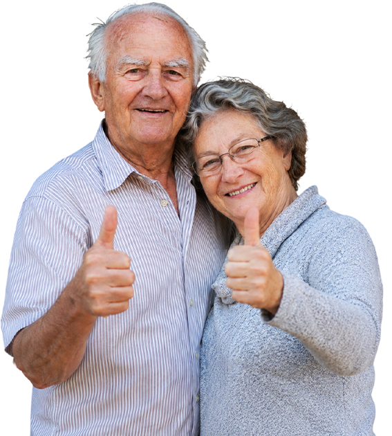 A happy household giving a thumbs up