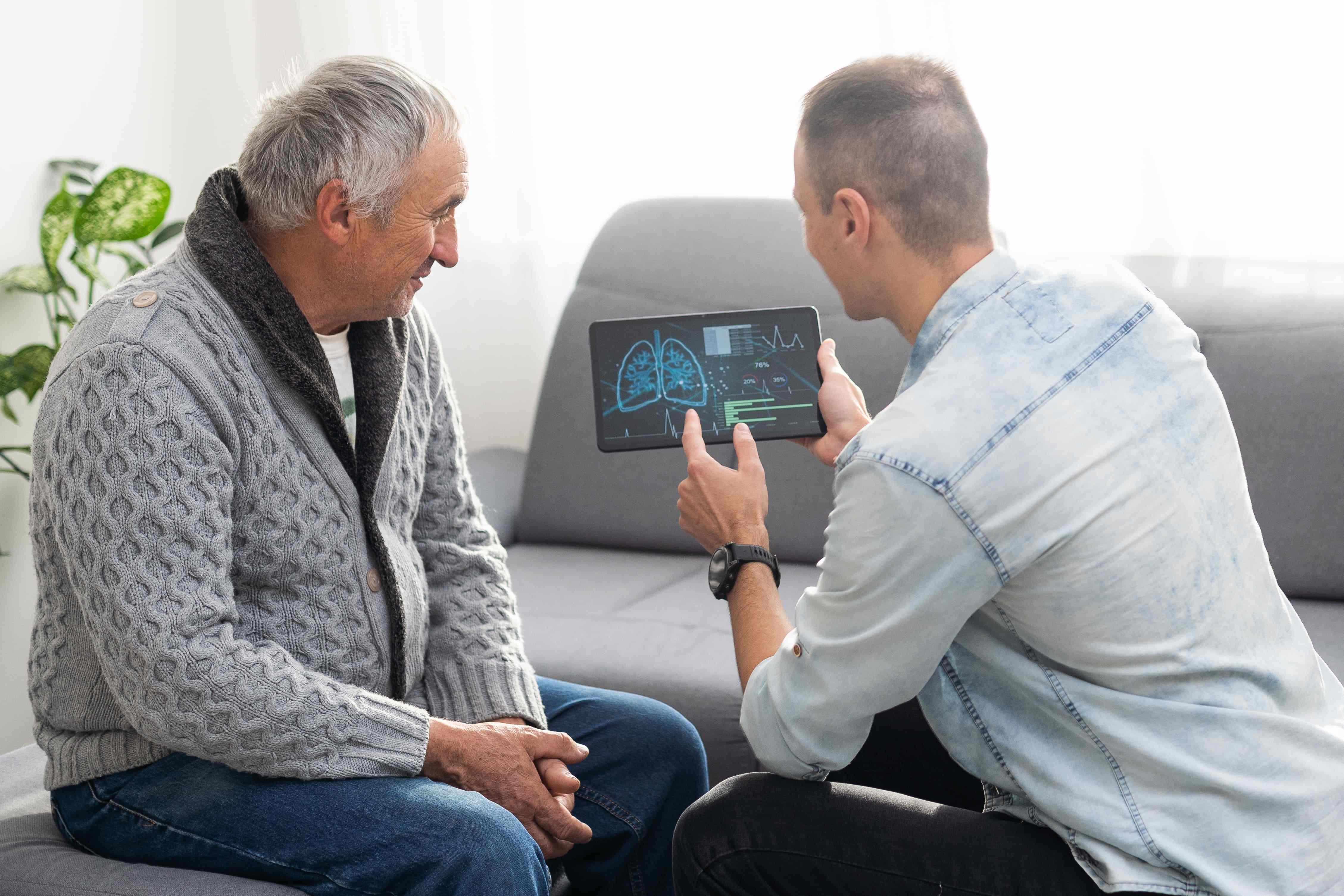 A renter reviewing support programs